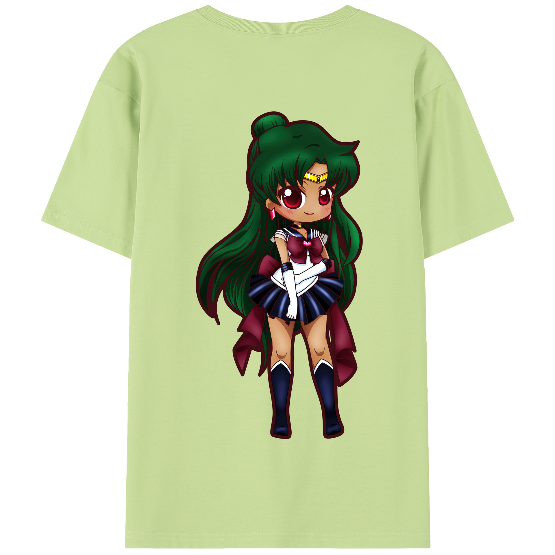 （画像用） 美少女戦士セーラームーン 冥王せつな Sailor Moon Meiou Setsuna 綿100％半袖Tシャツ（背面プリント）